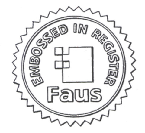 EMBOSSED IN REGISTER Faus Logo (EUIPO, 07/28/2003)