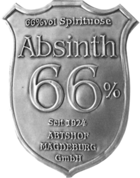 66%vol Spirituose Absinth 66% Seit 1924 ABTSHOF MAGDEBURG GmbH Logo (EUIPO, 07.04.2006)