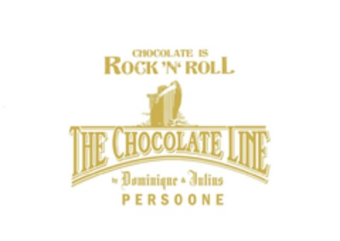 CHOCOLATE IS ROCK ' N ' ROLL THE CHOCOLATE LINE by Dominique & Julius PERSOONE Logo (EUIPO, 06/05/2023)