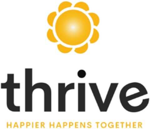 thrive HAPPIER HAPPENS TOGETHER Logo (EUIPO, 10.10.2023)