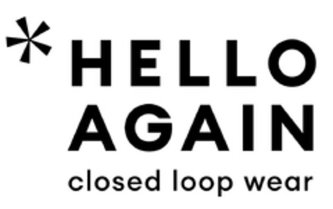 HELLO AGAIN closed loop wear Logo (EUIPO, 11/10/2023)