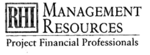 RHI MANAGEMENT RESOURCES Project Financial Professionals Logo (EUIPO, 04/22/1998)