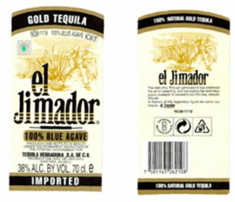 el Jimador, GOLD TEQUILA Logo (EUIPO, 04.09.1998)