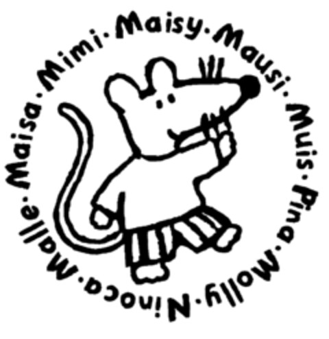 Mimi, Maisy, Mausi, Muis, Pina, Molly, Ninoca, Malle, Maisa Logo (EUIPO, 10/03/2000)