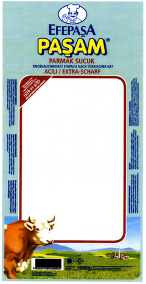 EFEPASA PASAM PARMAK SUCUK KNOBLAUCHWURST EINFACH NACH TÜRKISCHER ART ACILI/EXTRA-SCHARF Logo (EUIPO, 21.02.2005)