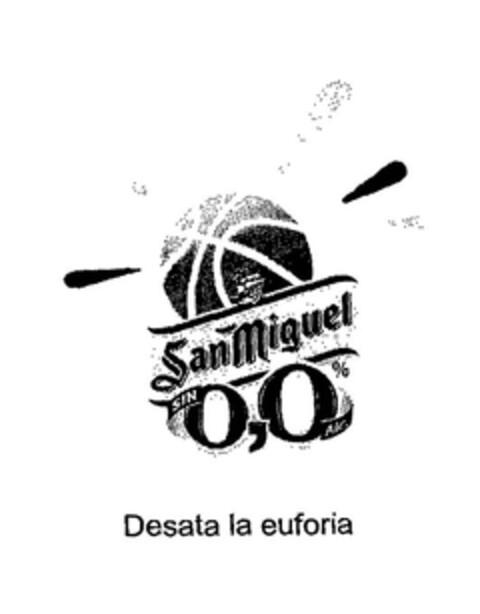 San Miguel sin 0,0% Alc. Desata la euforia Logo (EUIPO, 12/15/2006)