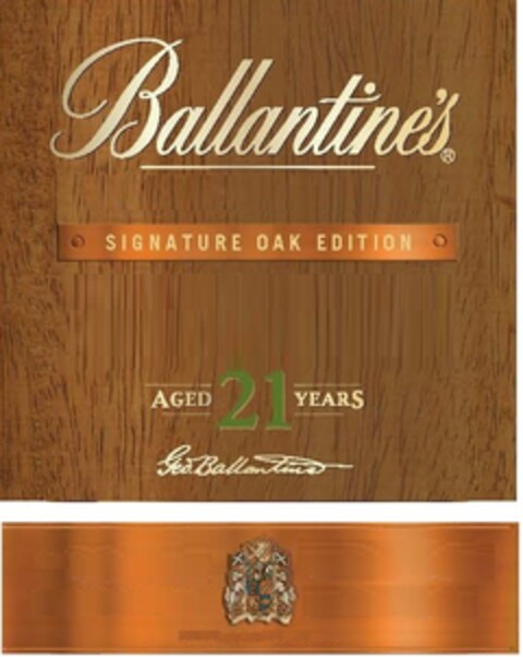 Ballantines signature oak edition aged 21 years Logo (EUIPO, 16.04.2015)