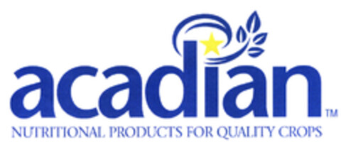 acadian NUTRITIONAL PRODUCTS FOR QUALITY CROPS Logo (EUIPO, 07/30/2004)