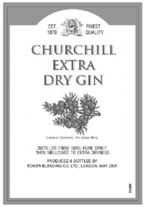 CHURCHILL EXTRA DRY GIN Logo (EUIPO, 04/07/2010)