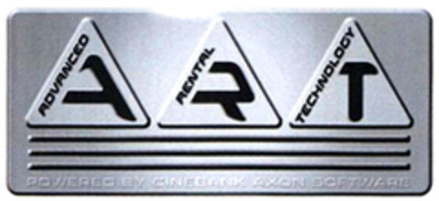ART ADVANCED RENTAL TECHNOLOGY POWERED BY CINEBANK AXON SOFTWARE Logo (EUIPO, 03/16/2005)