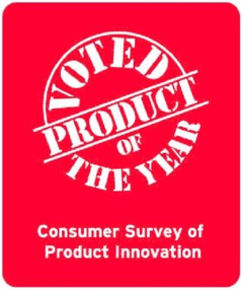 VOTED PRODUCT OF THE YEAR Consumer Survey of Product Innovation Logo (EUIPO, 22.11.2010)