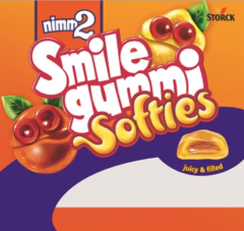 nimm 2 Smilegummi Softies juicy & filled Logo (EUIPO, 11.07.2016)