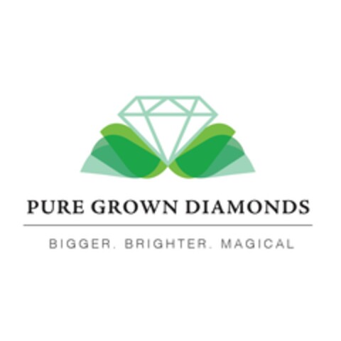 PURE GROWN DIAMONDS Bigger.Brighter.Magical Logo (EUIPO, 09/12/2017)