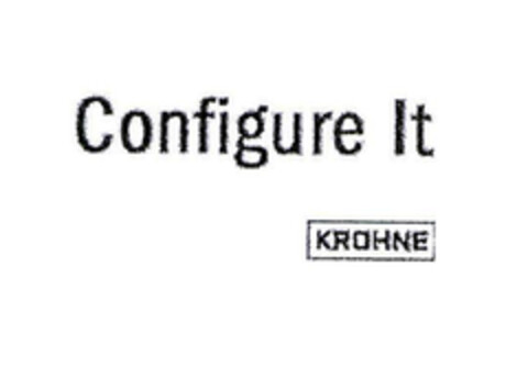 Configure It KROHNE Logo (EUIPO, 27.06.2003)