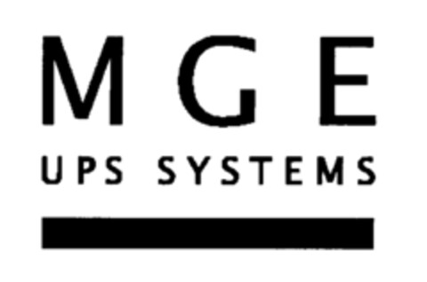 MGE UPS SYSTEMS Logo (EUIPO, 30.01.1997)