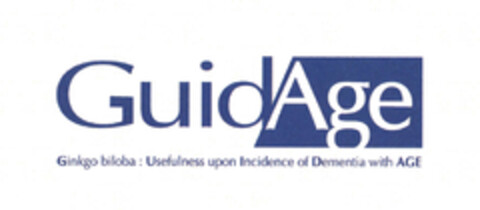 GuidAge Ginkgo biloba : Usefulness upon Incidence of Dementia with AGE Logo (EUIPO, 22.11.2005)