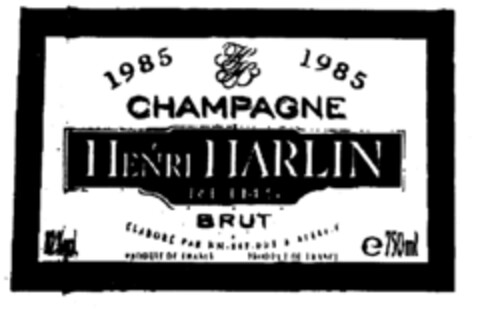 CHAMPAGNE HENRI HARLIN 1985 Logo (EUIPO, 11.06.1996)