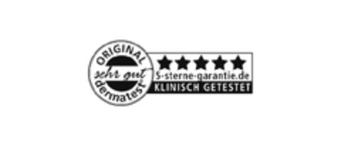 ORIGINAL dermatest sehr gut 5-sterne-garantie.de KLINISCH GETESTET Logo (EUIPO, 12.11.2010)