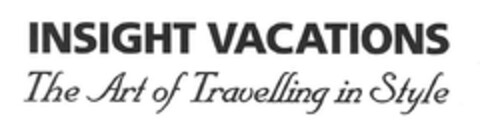 INSIGHT VACATIONS THE ART OF TRAVELLING IN STYLE Logo (EUIPO, 09/15/2017)