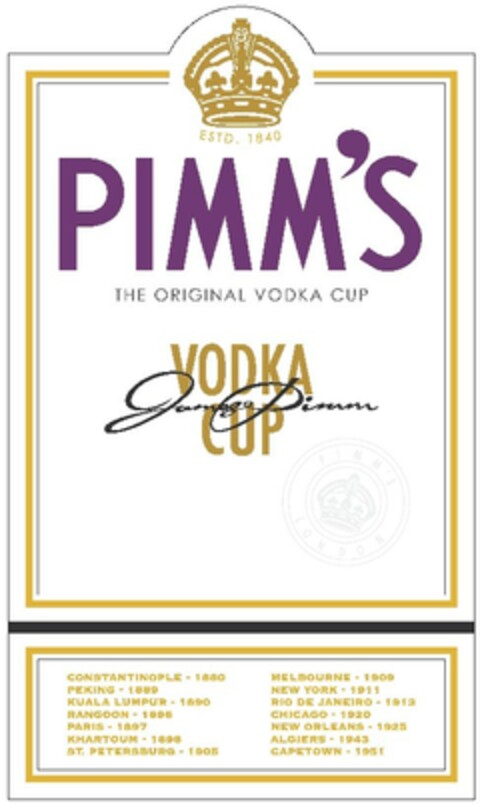 PIMM'S VODKA CUP Logo (EUIPO, 10/17/2007)