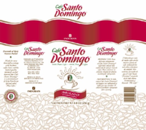 CAFÉ SANTO DOMINGO INDUBAN MOLIDO Ground Coffee Logo (EUIPO, 27.04.2012)