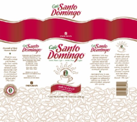 CAFÉ SANTO DOMINGO INDUBAN MOLIDO Ground Coffee Logo (EUIPO, 04/27/2012)