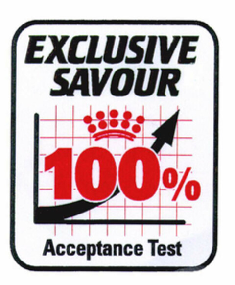 EXCLUSIVE SAVOUR 100% Acceptance Test Logo (EUIPO, 09.07.2001)