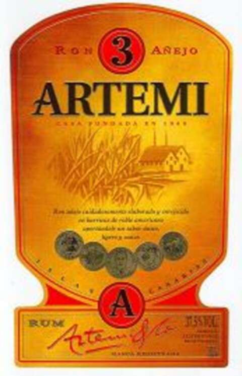 ARTEMI RON AÑEJO 3 Logo (EUIPO, 25.10.2005)