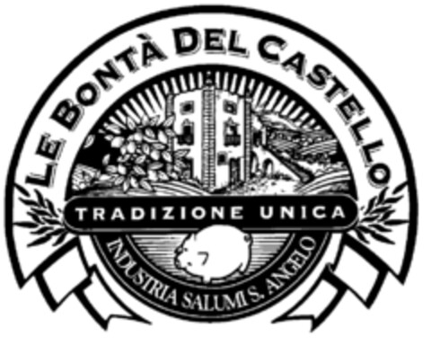 LE BONTÀ DEL CASTELLO TRADIZIONE UNICA INDUSTRIA SALUMIS. ANGELO Logo (EUIPO, 23.04.1997)