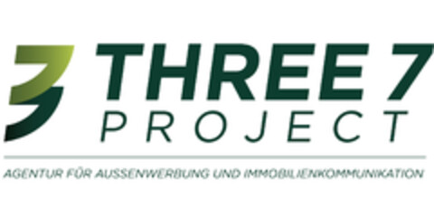 THREE 7 PROJECT AGENTUR FÜR AUSSENWERBUNG UND IMMOBILIENKOMMUNIKATION Logo (EUIPO, 08.07.2019)
