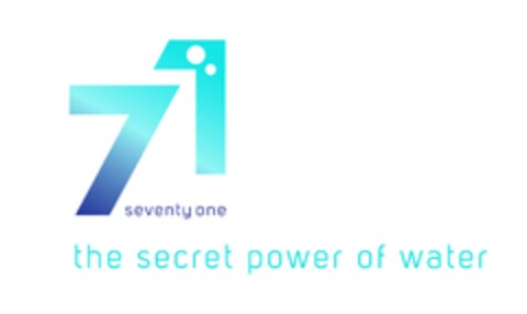 71 SEVENTY ONE THE SECRET POWER OF WATER Logo (EUIPO, 09.02.2011)