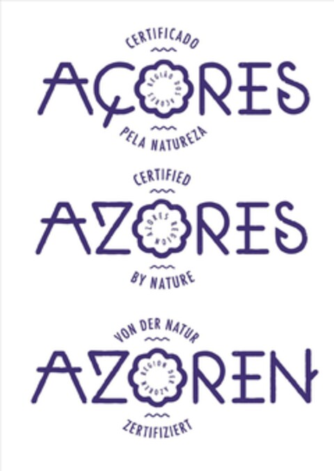 Açores Certificado Pela Natureza; Azores Certified By Nature; Azoren Von Der Natur Zertifiziert Logo (EUIPO, 01/29/2015)