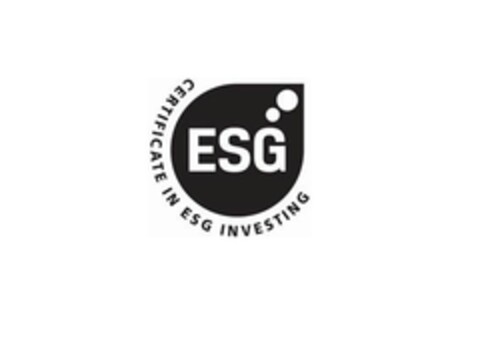 ESG CERTIFICATE IN ESG INVESTING Logo (EUIPO, 21.10.2019)