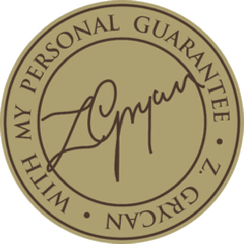 WITH MY PERSONAL GUARANTEE Z. GRYCAN Logo (EUIPO, 13.10.2014)