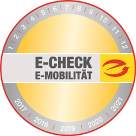 E-CHECK E-MOBILITÄT 1 2 3 4 5 6 7 8 9 10 11 12 2017 2018 2019 2020 2021 Logo (EUIPO, 07/03/2017)