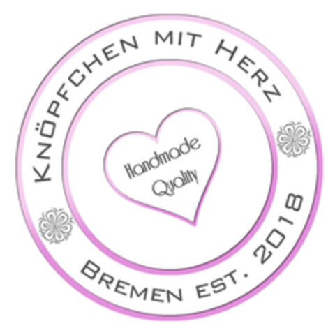 Knöpfchen mit Herz Handmade Quality BREMEN EST. 2018 Logo (EUIPO, 10.09.2019)