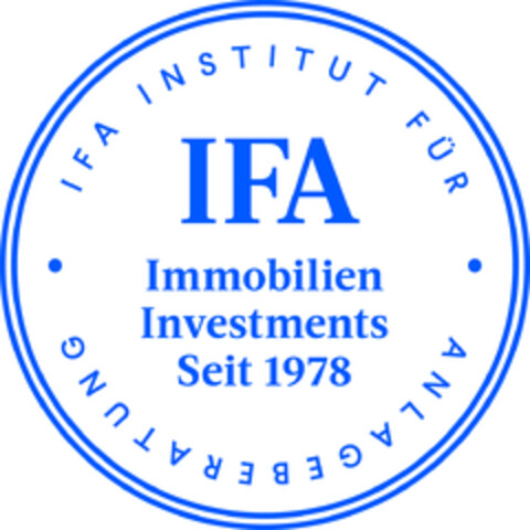 IFA Immobilien Investments Seit 1978 IFA INSTITUT FÜR ANLAGEBERATUNG Logo (EUIPO, 30.10.2019)