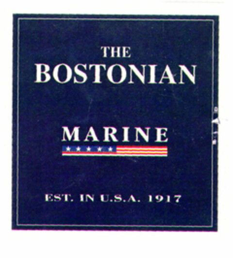 THE BOSTONIAN MARINE EST. IN U.S.A. 1917 (withdrawn ) Logo (EUIPO, 20.11.1997)