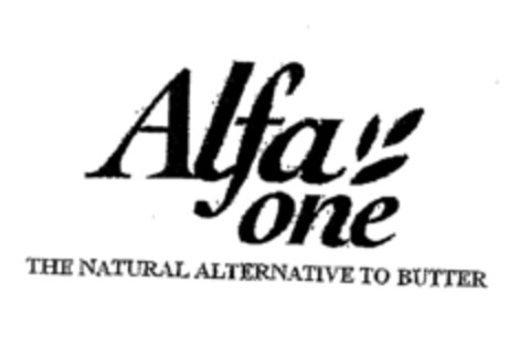 Alfa one THE NATURAL ALTERNATIVE TO BUTTER Logo (EUIPO, 12/20/2006)