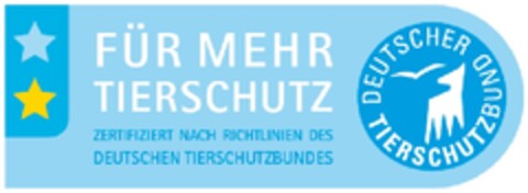 DEUTSCHER TIERSCHUTZBUND FÜR MEHR TIERSCHUTZ ZERTIFIZIERT NACH RICHTLINIEN DES DEUTSCHEN TIERSCHUTZBUNDES Logo (EUIPO, 22.11.2011)