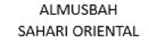 ALMUSBAH SAHARI ORIENTAL Logo (EUIPO, 23.05.2017)