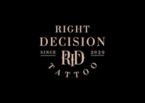 Right Decision Tattoo RDT SINCE 2020 Logo (EUIPO, 06/02/2022)