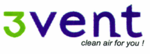 3vent clean air for you ! Logo (EUIPO, 15.07.2001)