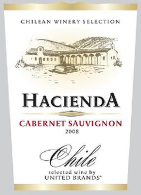 HACIENDA CHILEAN WINERY SELECTION CABERNET SAUVIGNON 2008 CHILE Logo (EUIPO, 02/13/2009)