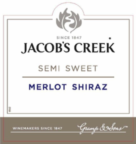 SINCE 1847 JACOB'S CREEK SEMI SWEET MERLOT SHIRAZ WINEMAKERS SINCE 1847 Gramp & Sons TM Logo (EUIPO, 09/15/2014)