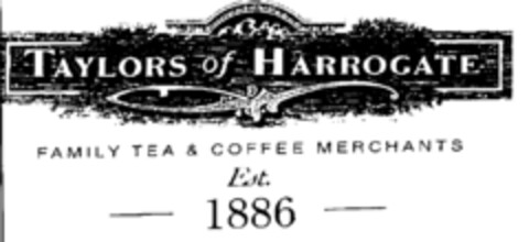 TAYLORS OF HARROGATE FAMILY TEA & COFFEE MERCHANTS EST. 1886 Logo (EUIPO, 01.04.1996)