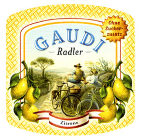 GAUDI Radler Ohne Zuckerzusatz Zitrone Logo (EUIPO, 12.04.2005)