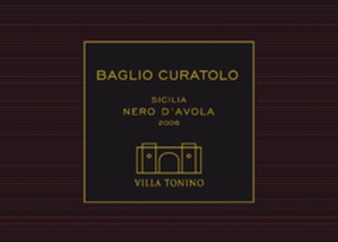 Baglio Curatolo Sicilia Nero d'Avola 2006 Villa Tonino Logo (EUIPO, 30.10.2009)