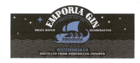 SMALL BATCH HANDCRAFTED MEDITERRANEAN GIN EMPORIA GIN PREMIUM DRY GIN DISTILLED FROM PHOENICIAN JUNIPER Logo (EUIPO, 17.09.2019)