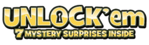 UNLOCK'em 7 MYSTERY SURPRISES INSIDE Logo (EUIPO, 11.11.2020)